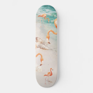 Caribbean Flamingo Dream #2 #wall #decor #art  Skateboard