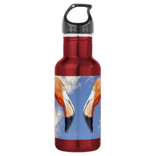 Caribbean flamingo love heart 532 ml water bottle