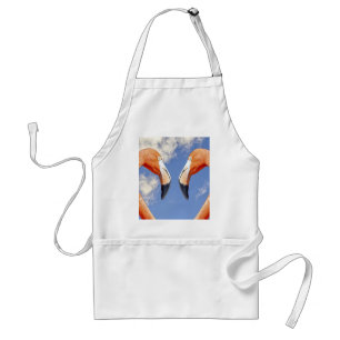 Caribbean flamingo love heart standard apron