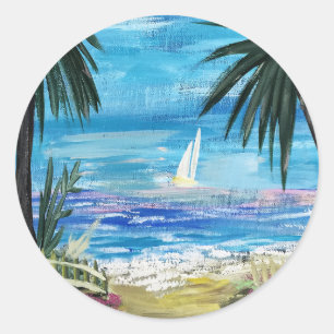 Caribbean Getaway   Classic Round Sticker