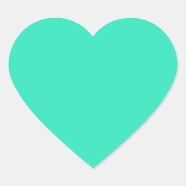  Caribbean Green (solid colour)  Heart Sticker (Front)