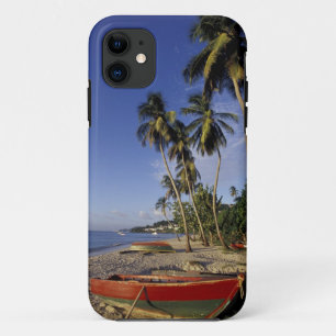 CARIBBEAN, Grenada, St. George, Boats on palm iPhone 11 Case