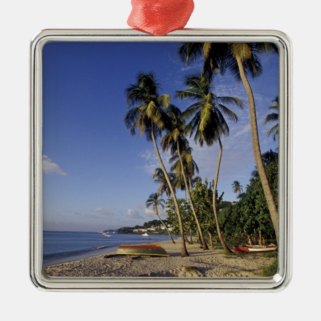 CARIBBEAN, Grenada, St. George, Boats on palm Metal Tree Decoration (Front)