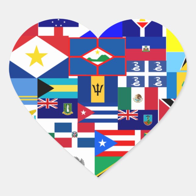 caribbean heart sticker (Front)