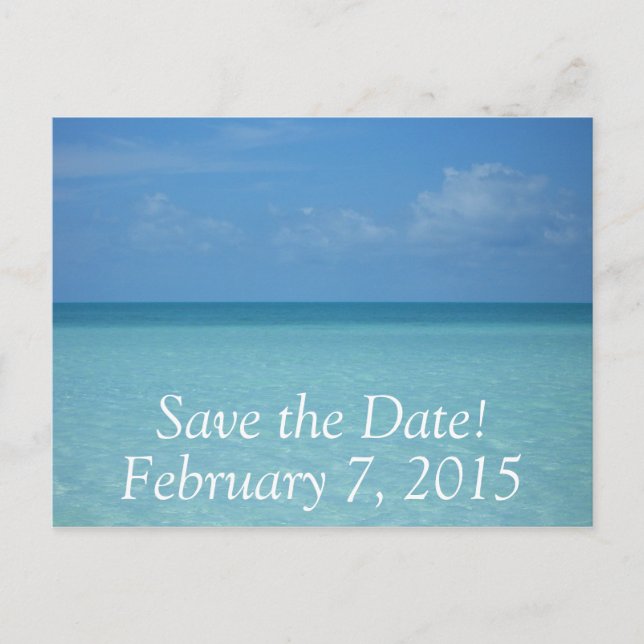 Caribbean Horizon Save the Date Postcard (Front)