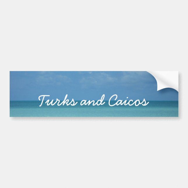 Caribbean Horizon Tropical Turquoise Blue Bumper Sticker (Front)