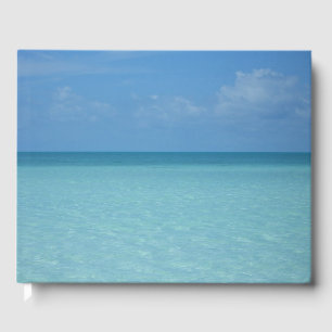 Caribbean Horizon Tropical Turquoise Blue Guest Book