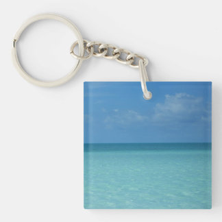 Caribbean Horizon Tropical Turquoise Blue Key Ring