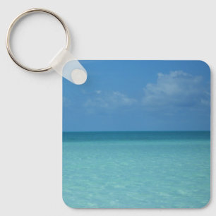 Caribbean Horizon Tropical Turquoise Blue Key Ring
