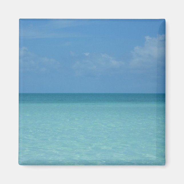 Caribbean Horizon Tropical Turquoise Blue Magnet (Front)