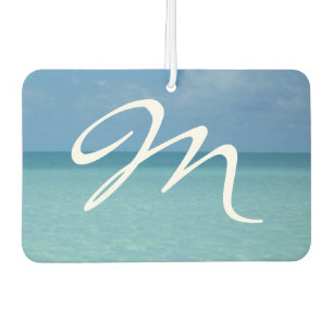 Caribbean Horizon Tropical Turquoise Blue Monogram Car Air Freshener