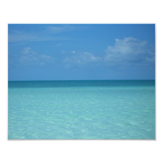 Caribbean Horizon Tropical Turquoise Blue Photo Print (Front)