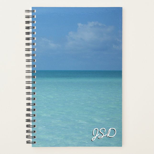 Caribbean Horizon Tropical Turquoise Blue Planner (Front)