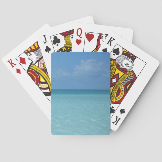 Caribbean Horizon Tropical Turquoise Blue Playing Cards (Back)