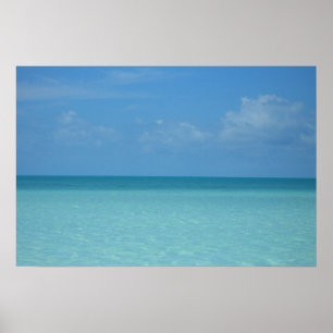 Caribbean Horizon Tropical Turquoise Blue Poster