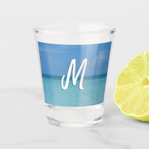 Caribbean Horizon Tropical Turquoise Blue Shot Glass