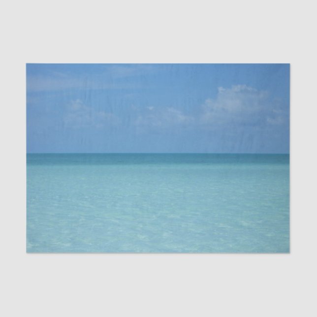 Caribbean Horizon Tropical Turquoise Blue Tissue Paper (Front)