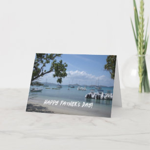 Caribbean Island Harbor Father's Day Photo Card