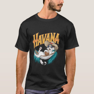 Caribbean Island Vacation Funny Cat Cuba Havana T-Shirt
