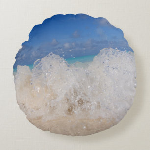 Caribbean Island Wave Love 2 Round Cushion