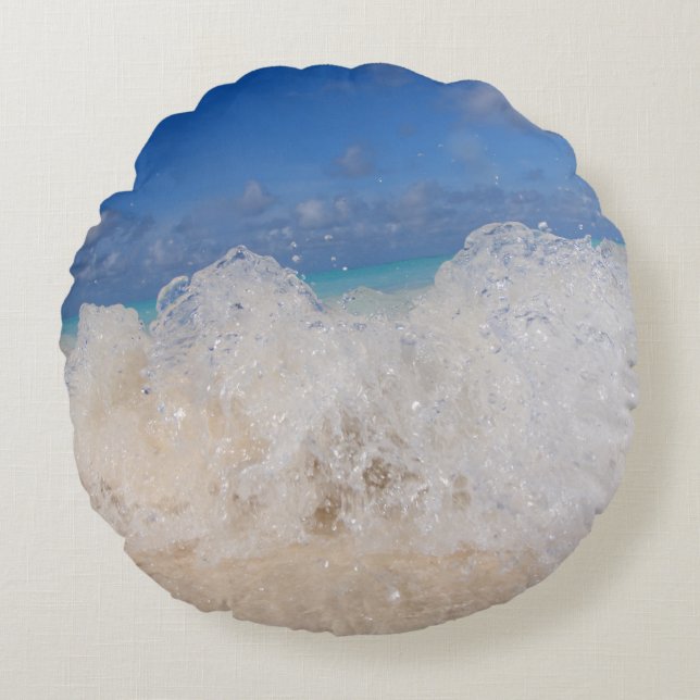 Caribbean Island Wave Love 2 Round Cushion (Front)