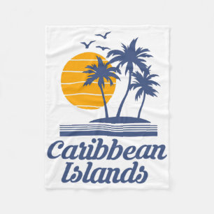 Caribbean Islands Beach Country Tourist Souvenir V Fleece Blanket