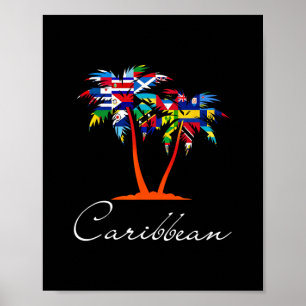 Caribbean Islands Flags Poster