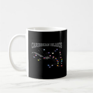 Caribbean Islands Map West Indies Flags Caribbean Coffee Mug