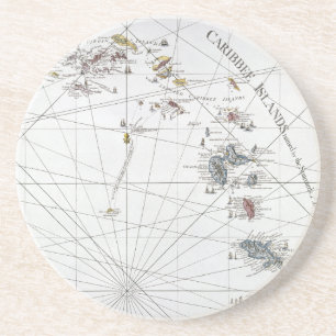 CARIBBEAN: MAP, 1775 COASTER