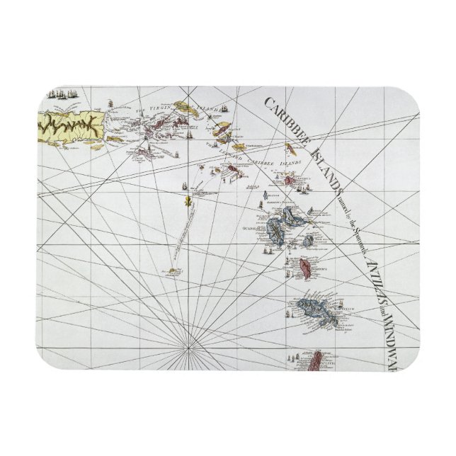 CARIBBEAN: MAP, 1775 MAGNET (Horizontal)