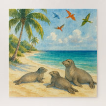 Caribbean Monk Seal Beach Serenity