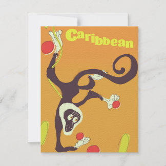 Caribbean Monkey Vintage style travel poster