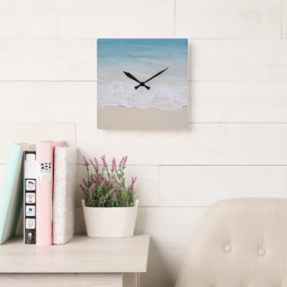 Caribbean Ocean Beach Bliss 6 Square Wall Clock