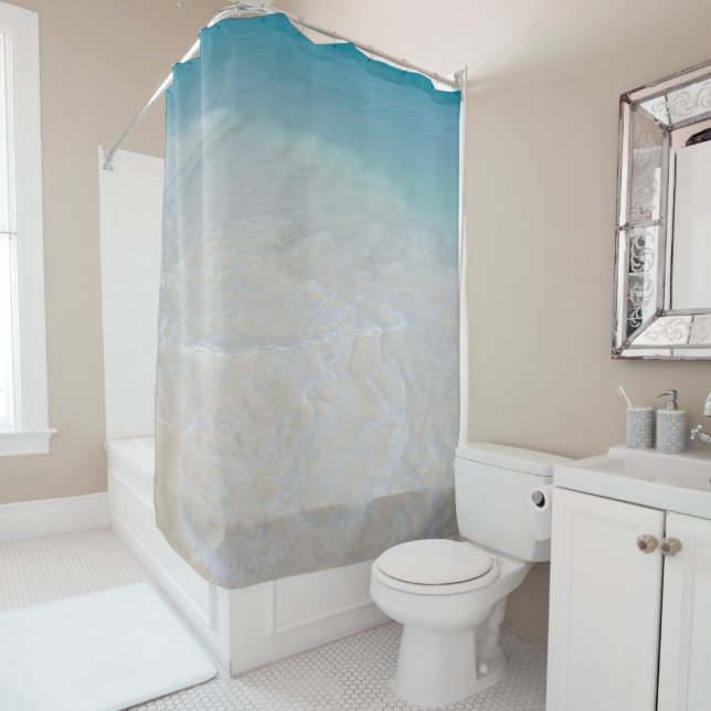 Caribbean Ocean Beach Dream 7 Shower Curtain (In Situ)