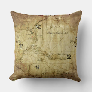 Caribbean - old map cushion
