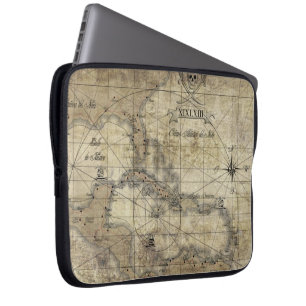 Caribbean - old map laptop sleeve