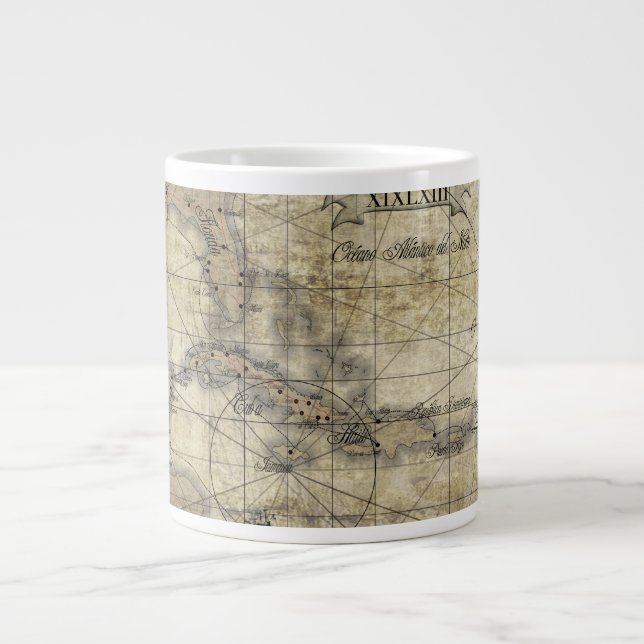 Caribbean - old map large coffee mug (Front)