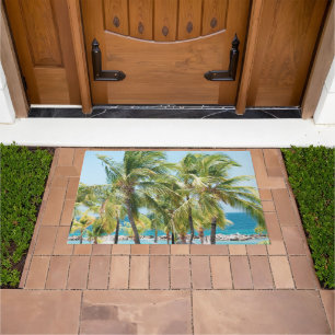 Caribbean Palm Delight #1 #tropical #wall #art Doormat