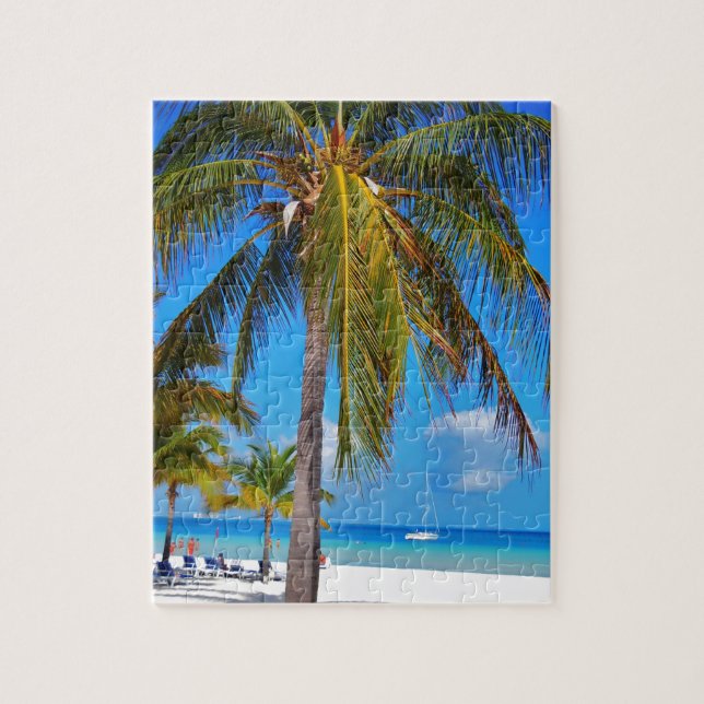 Caribbean palm tree jigsaw puzzle (Vertical)