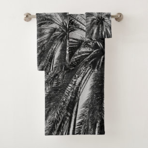 Caribbean Palm Trees Beach #7 #tropical #art Bath Towel Set