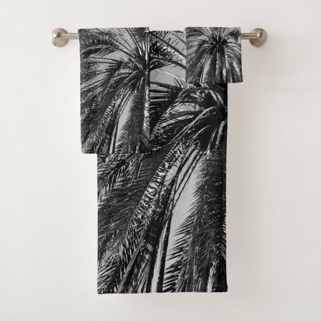 Caribbean Palm Trees Beach #7 #tropical #art  Bath Towel Set (Insitu)