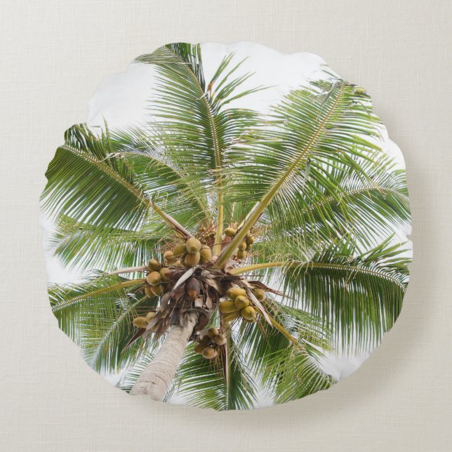 Caribbean Paradise Palms 4 Round Cushion (Front)