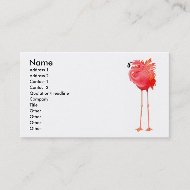 Caribbean Pink Flamingo Business Card (Front)