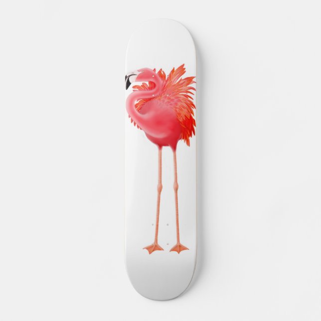 Caribbean Pink Flamingo Skateboard (Front)