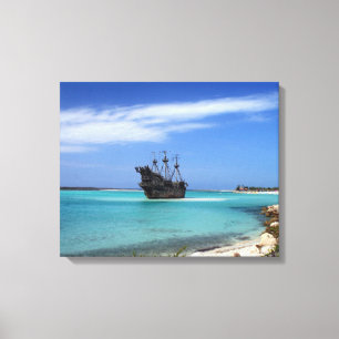 Caribbean Pirate Ship Canvas Print