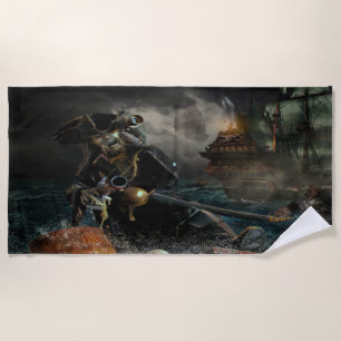 Caribbean Pirates Beach Towel