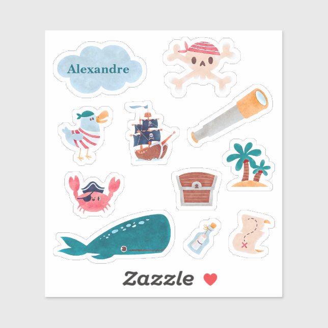 Caribbean Pirates Island Ocean Whale Boys (Sheet)