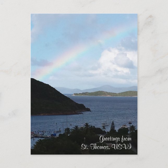 Caribbean Rainbow Island Life Postcard (Front)