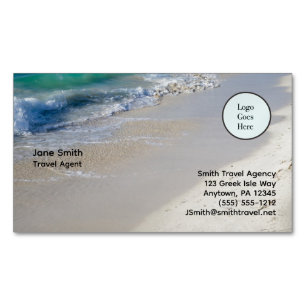 Caribbean Sea Beach Scene Logo Business Card