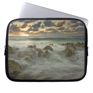Caribbean Sea, Cayman Islands. Crashing waves 3 Laptop Sleeve